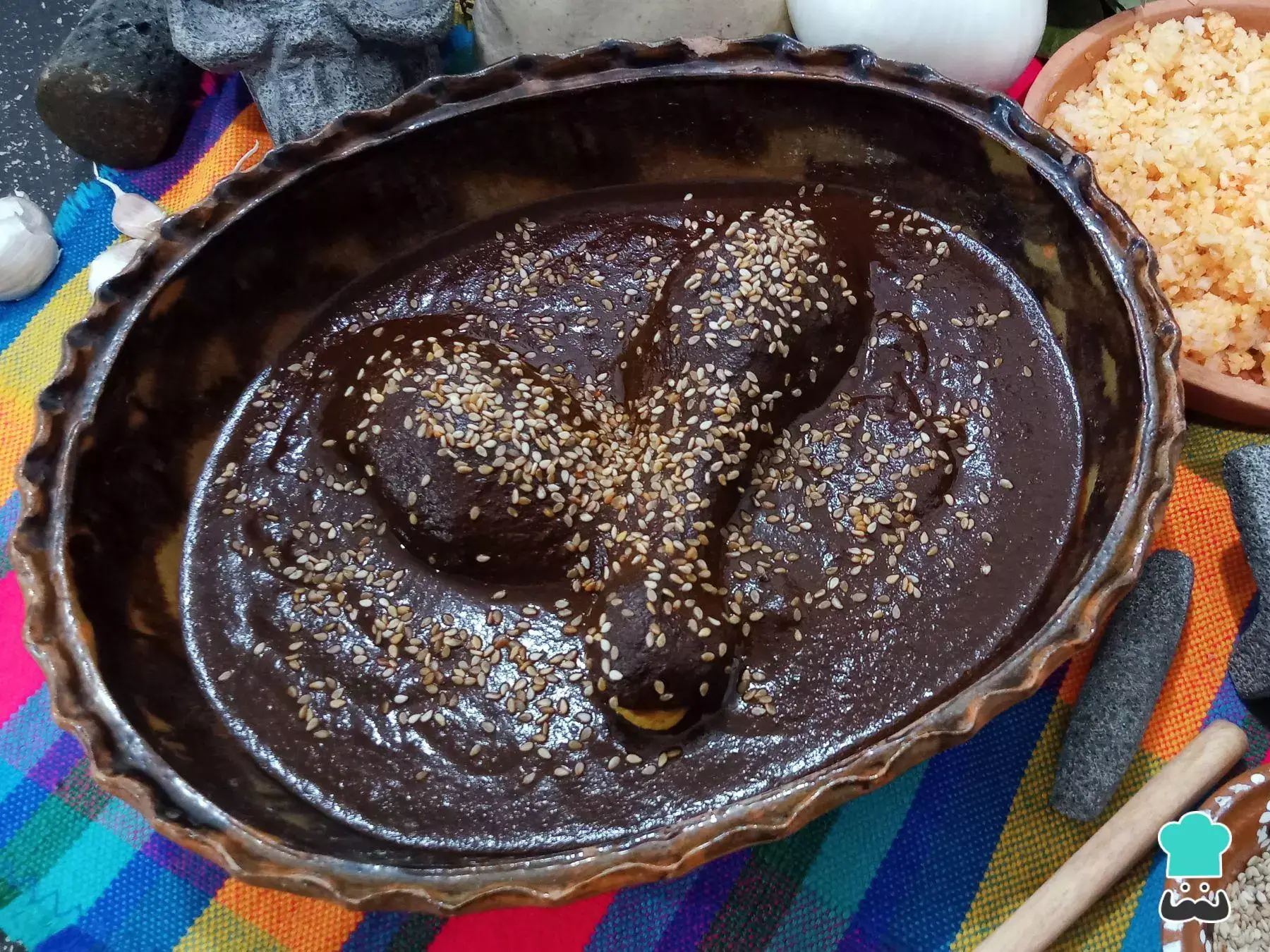 Enmoladas with Oaxacan Black Mole Sauce (Mole Negro)