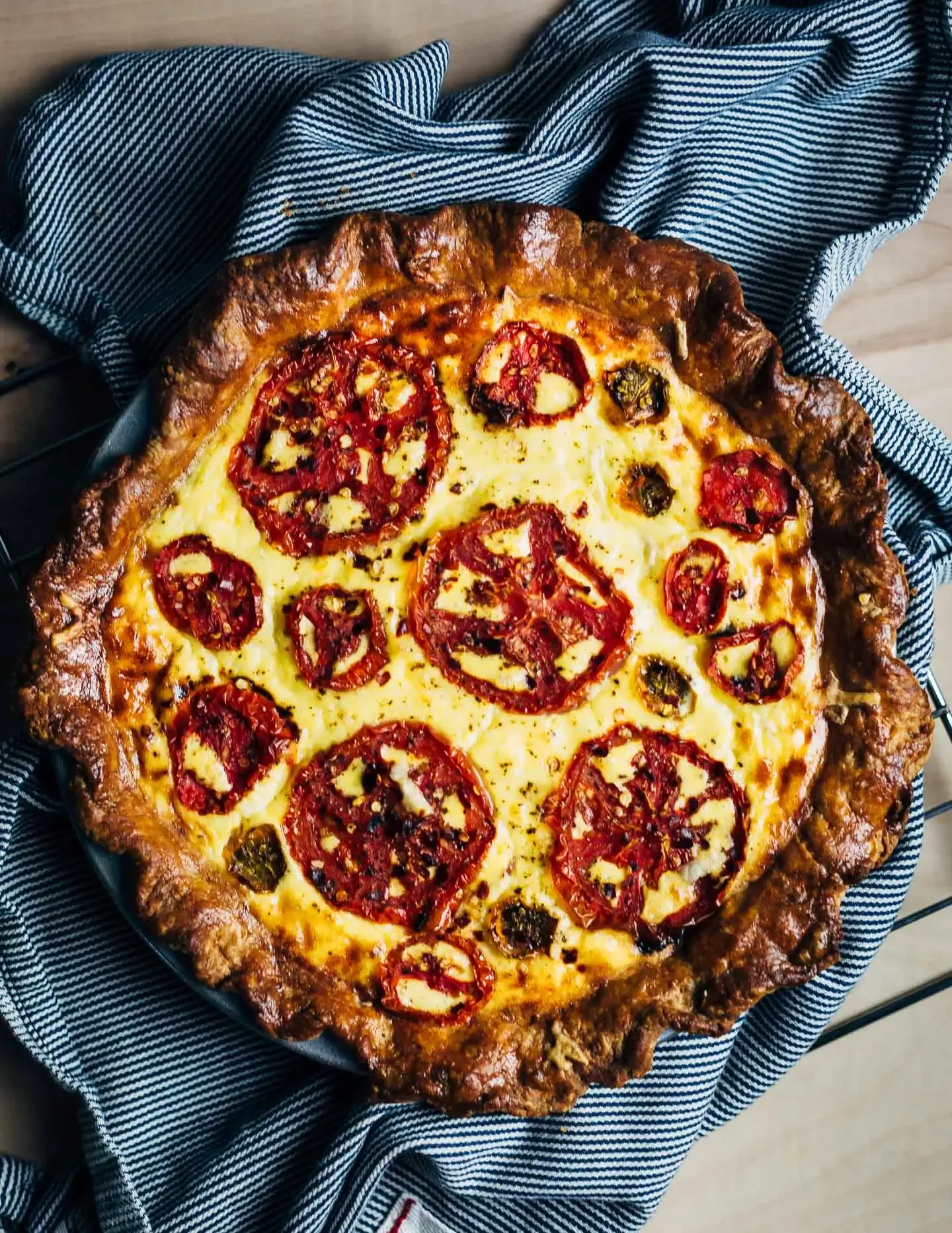 Roasted and Fresh Tomato Pie